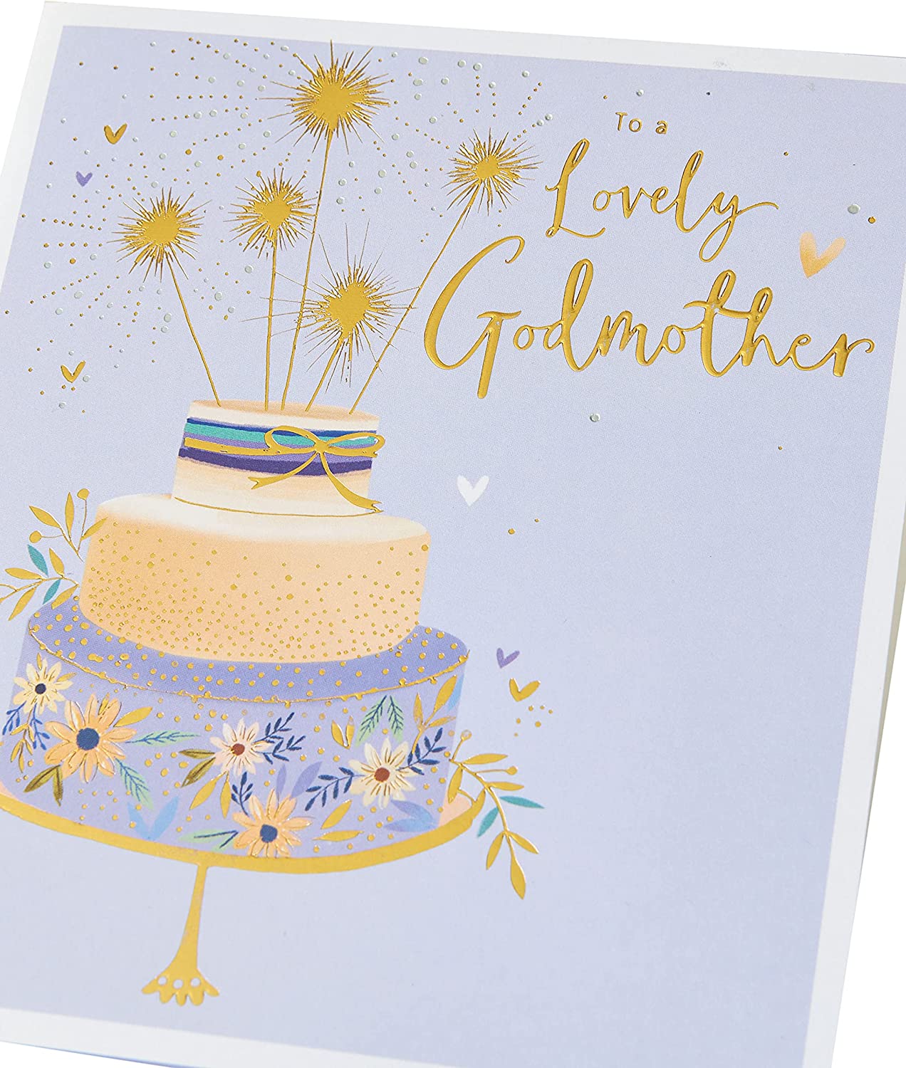 Lovely Design With Cake Sparklers Godmother Birthday Card