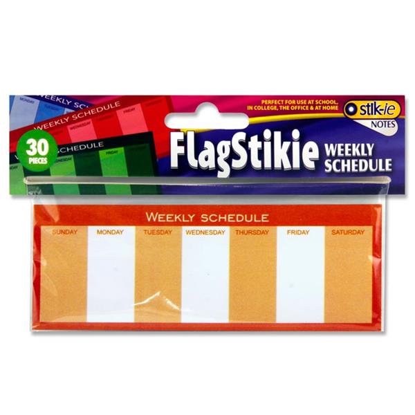 30 Sheets Flagstikie Weekly Schedule Stickey Notes