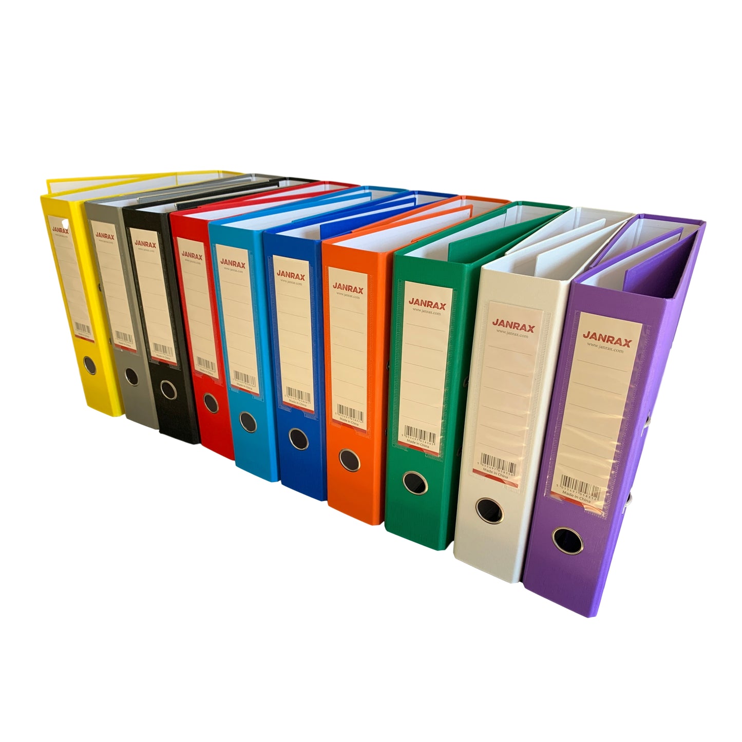 Pack of 10 A4 Green Paperbacked Lever Arch Files by Janrax