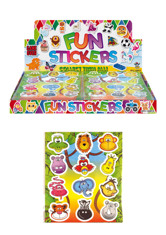 Sheet of 12 Jungle Animal Stickers