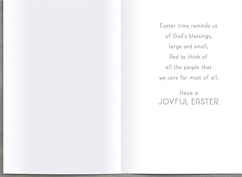 Illustrated Church Scene God's Blessings Easter Card