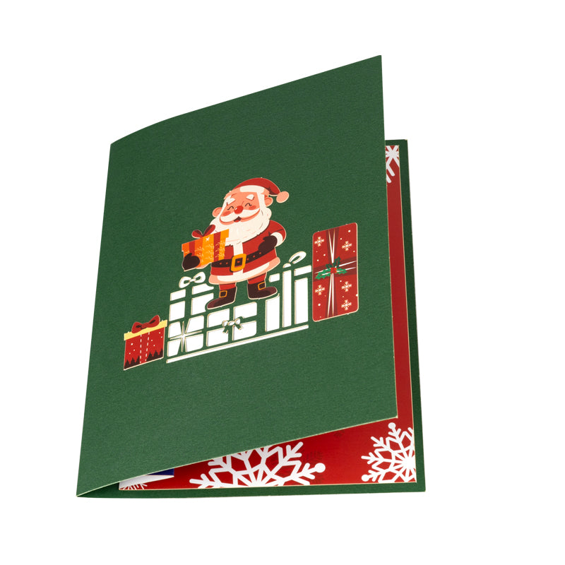 Merry Santa 3D Pop Up Christmas Money Gift Card