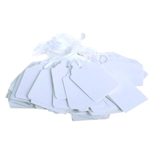 Pack of 1000 White Strung Ticket 41x25mm