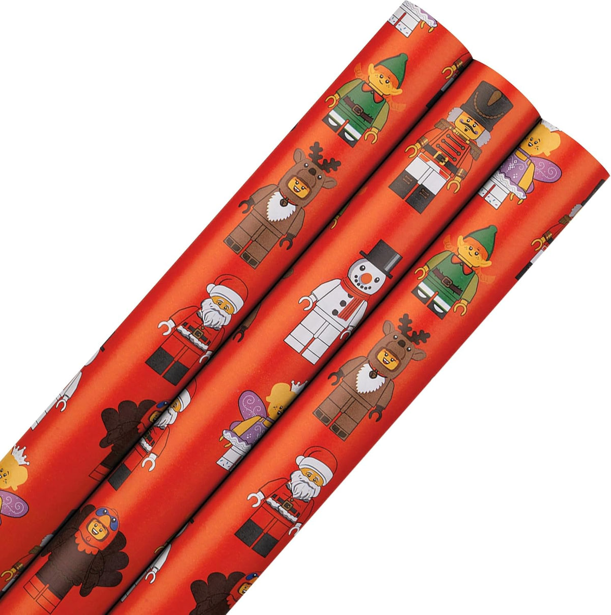 LEGO Minifigure Multipack 12m 3 x 4M Rolls Christmas Wrapping Paper