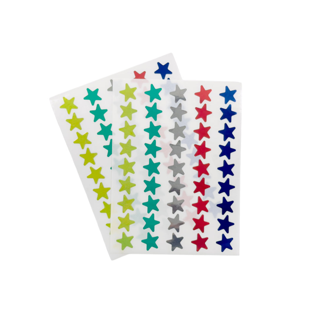 Pack of 540 Assorted Primary Colours 15mm Self-Adhesive Shiny Stars