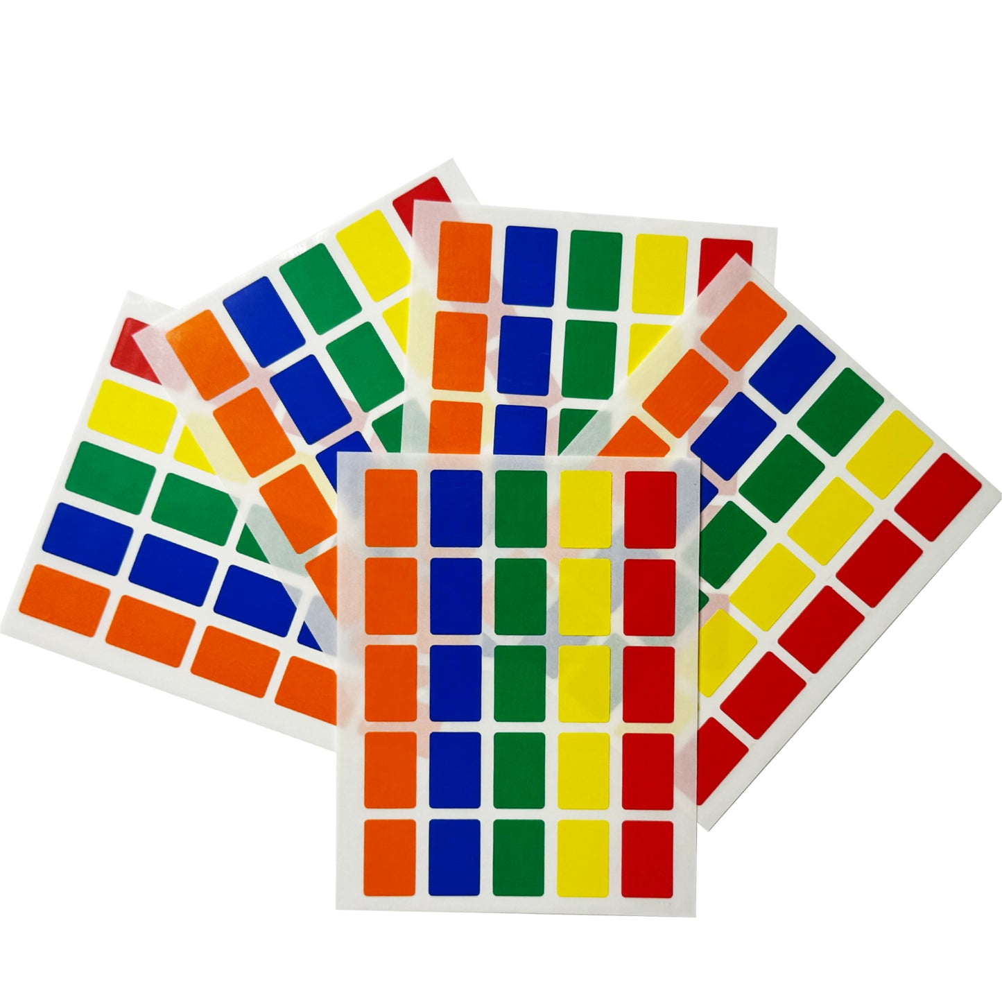 Pack of 125 Assorted Colour 12x18mm Rectangular Labels - Adhesive Stickers