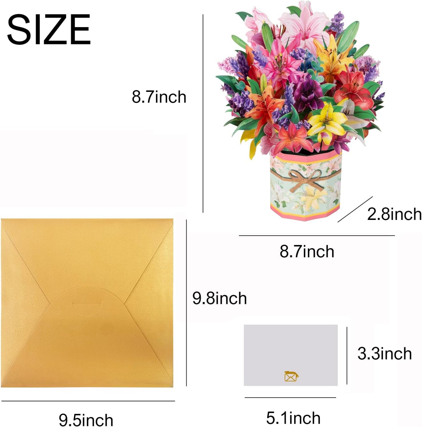 A Burst of Spring Tulip Bouquet 3D Pop Up Greeting Card