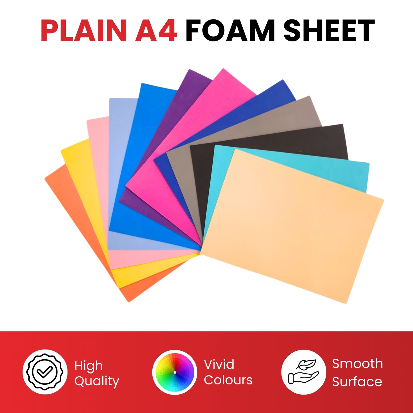 Pack of 100 A4 Yellow Coloured EVA Foam Sheets