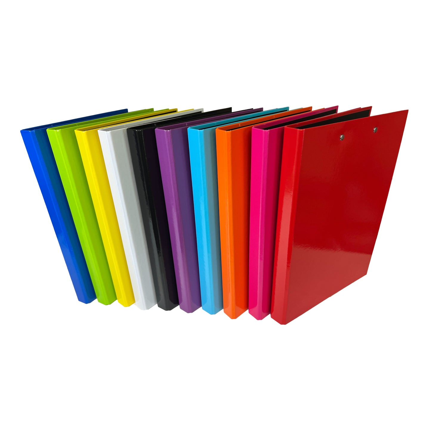 Pack of 10 Assorted Colour A4 Clipboard Document Clamp File Folders