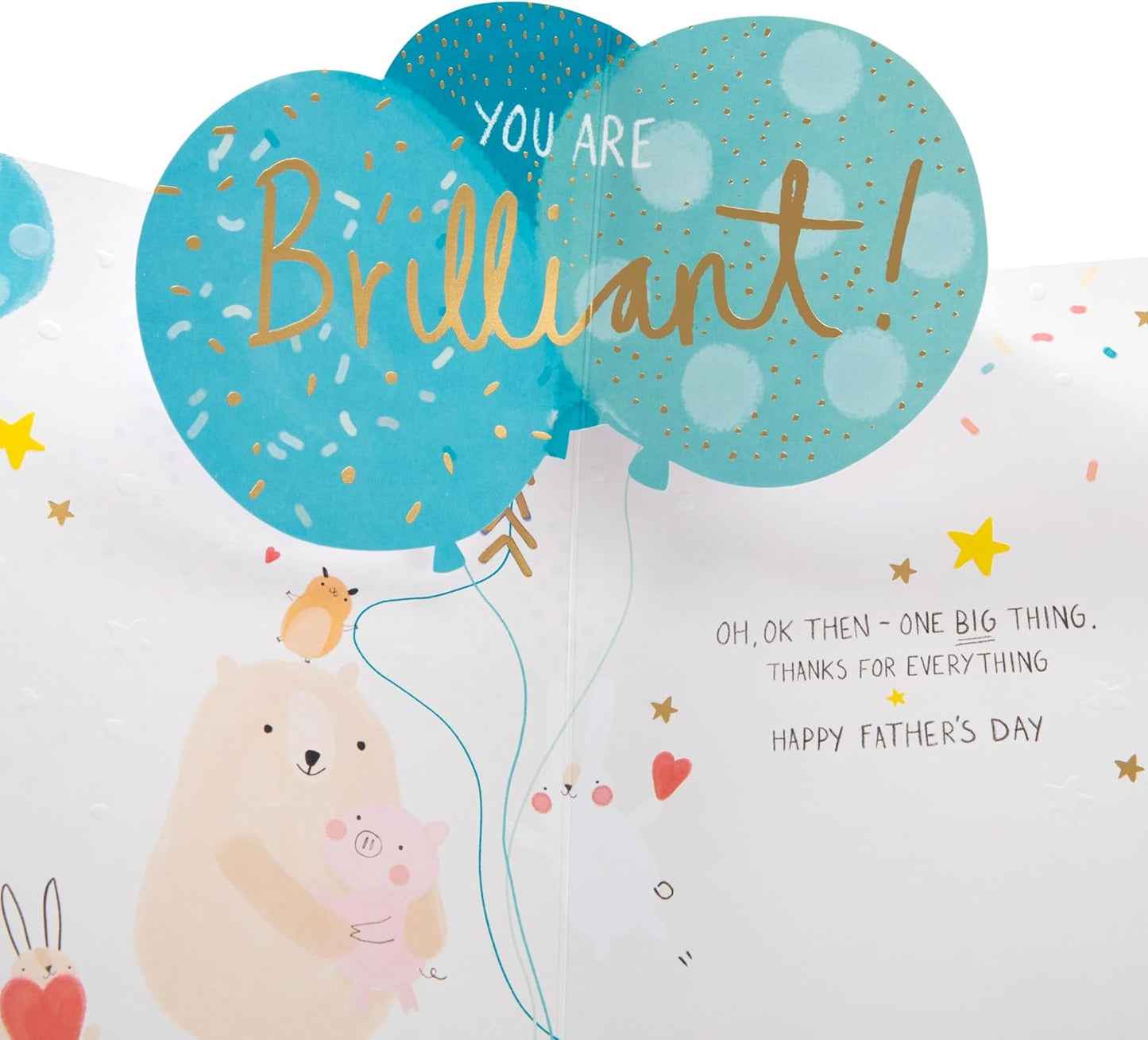 Pop-Up Balloons & Bear For Dad Father's Day Card