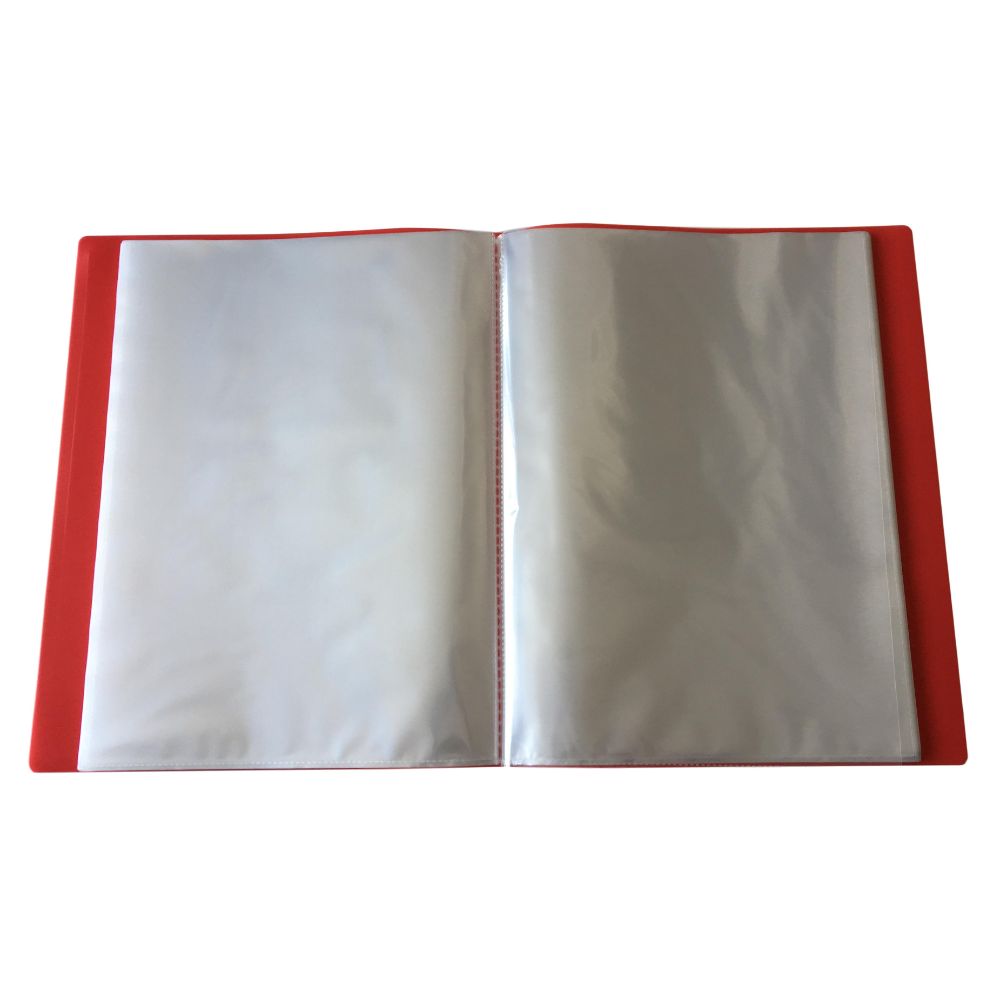 A4 Red Flexible Cover 20 Pocket Display Book