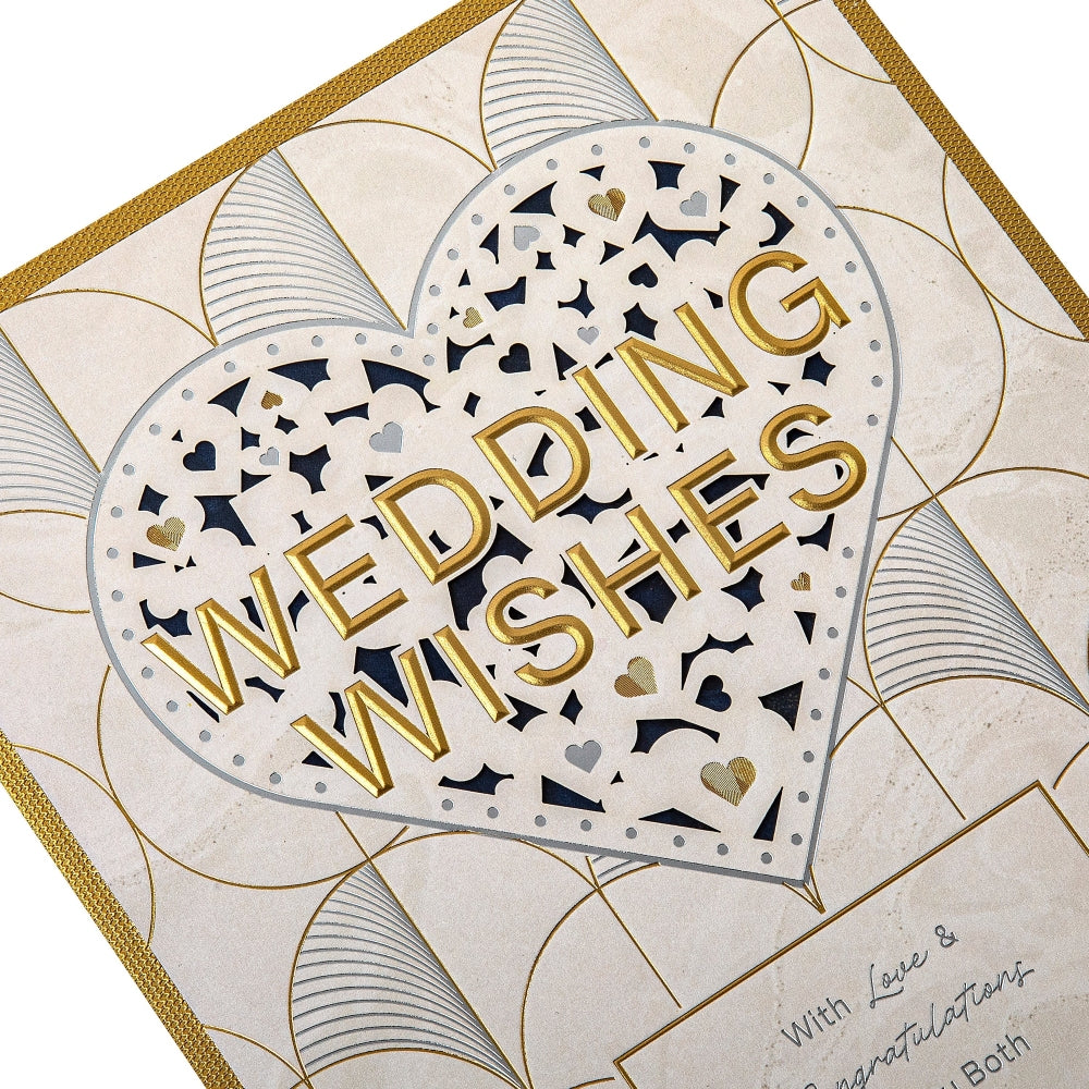 Light Patterned Design with Heart Couple Wedding Congratulations Card