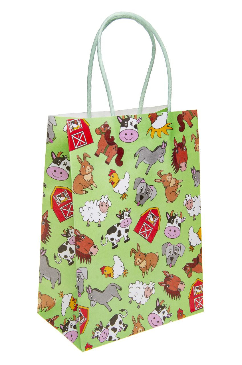 Pre Filled Farm Animal Theme Kids Party Favour Bag – Gift Bag with Reusable Cup & Themed Toys