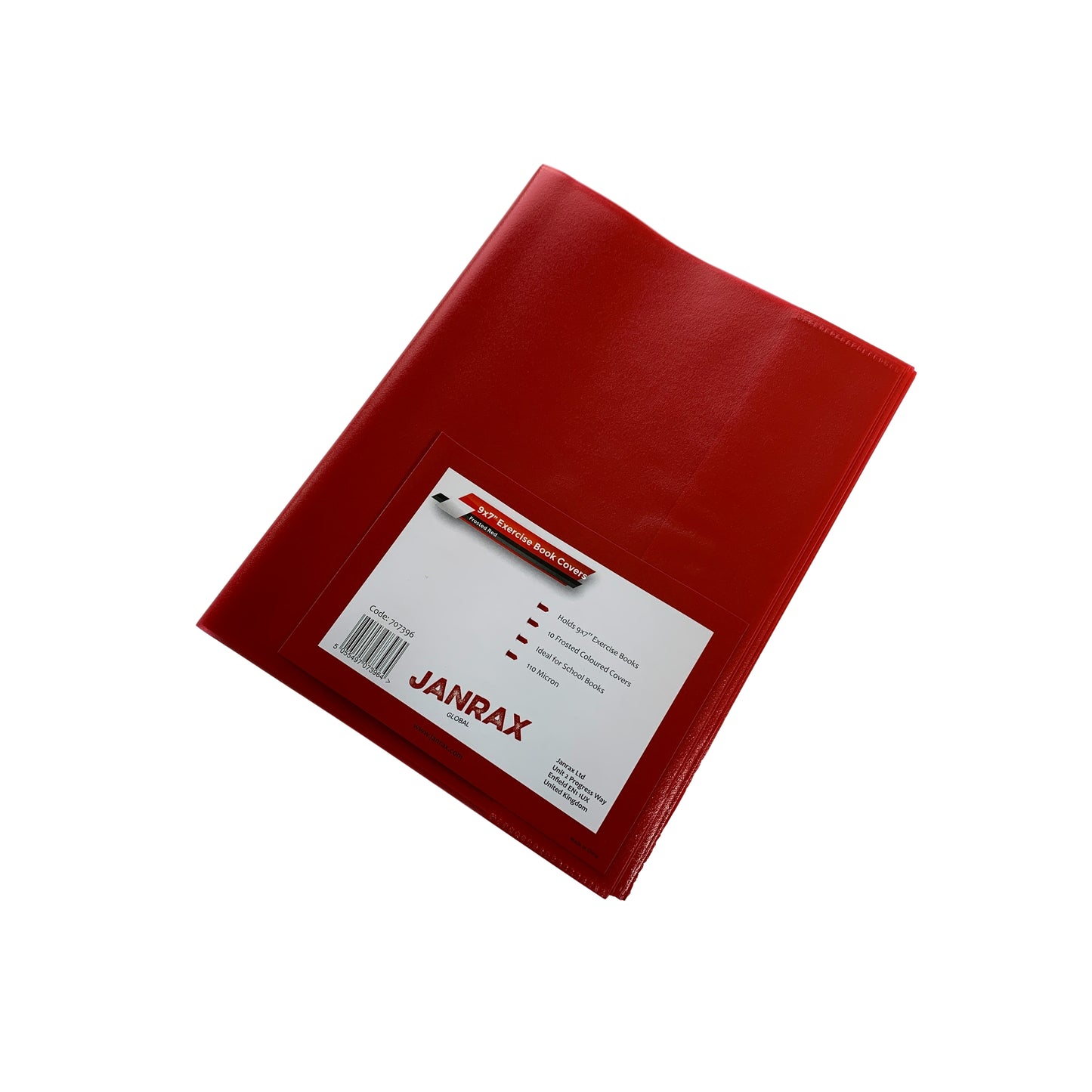 Pack of 10 9x7" Frosted Red Exercise Book Covers