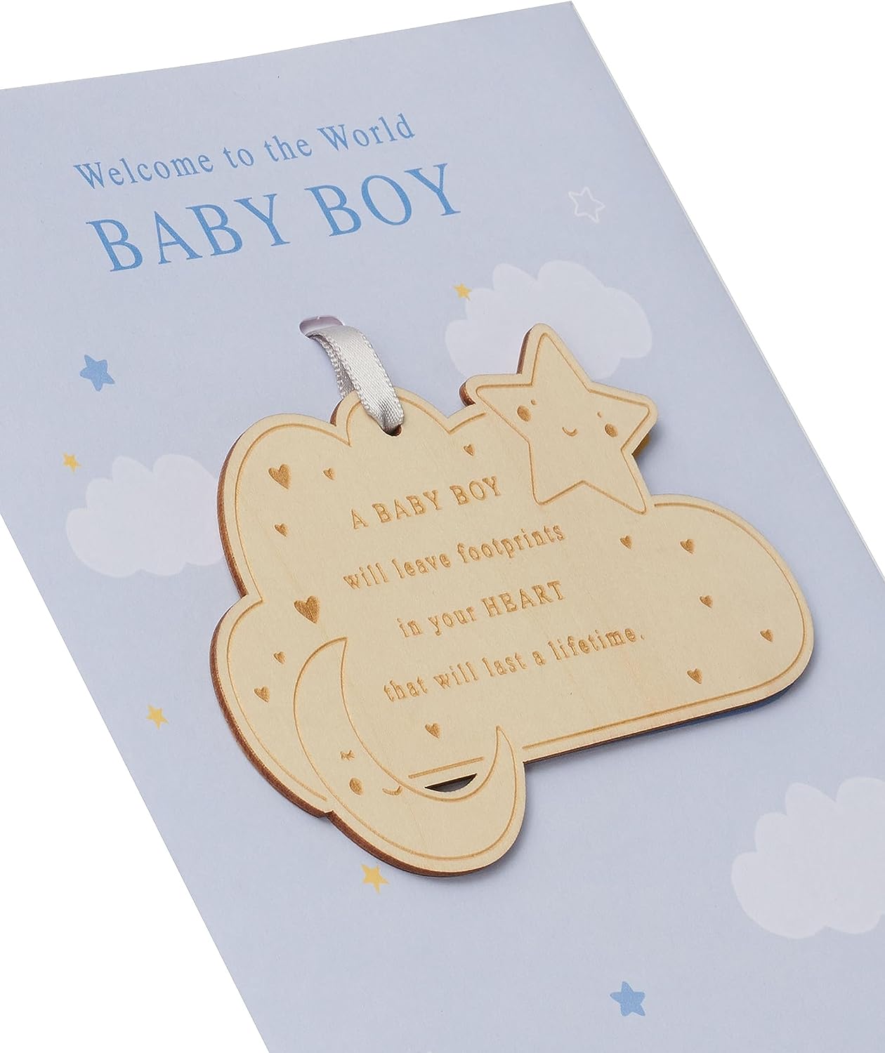 Blue Cloud Design New Baby Boy Congratulations Card