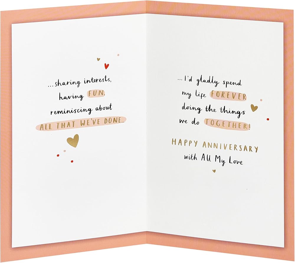 Hand Lettering and Icons Design Wife Anniversary Card