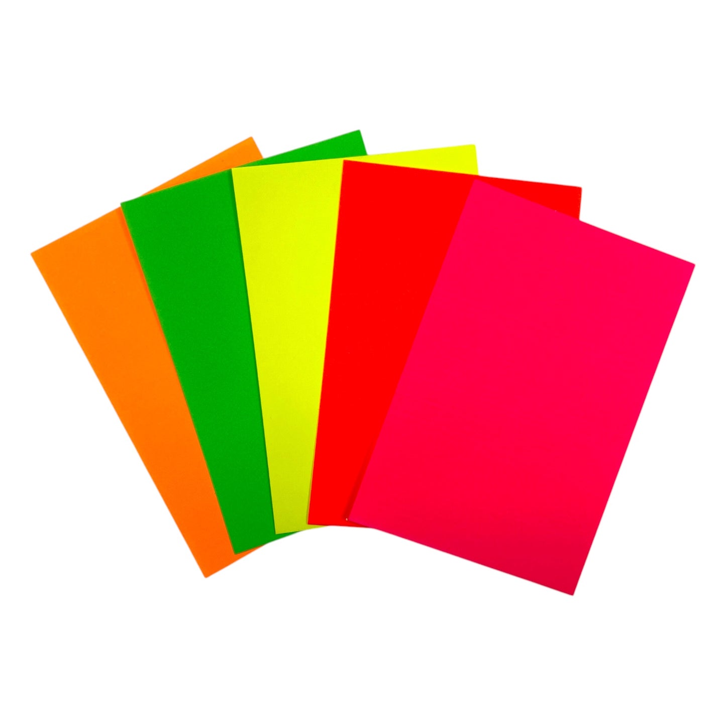 Pack of 100 Fluorescent Paper Blocks Shapes 102x152mm