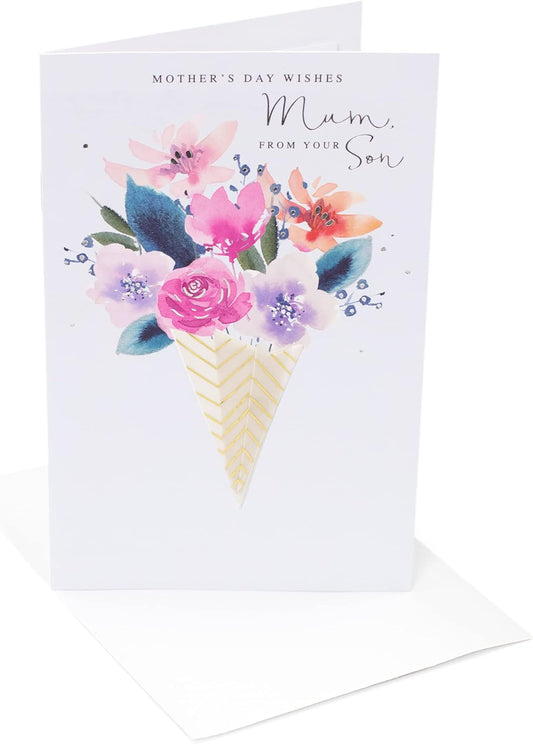 From Son Traditional Floral Design Mother's Day Card