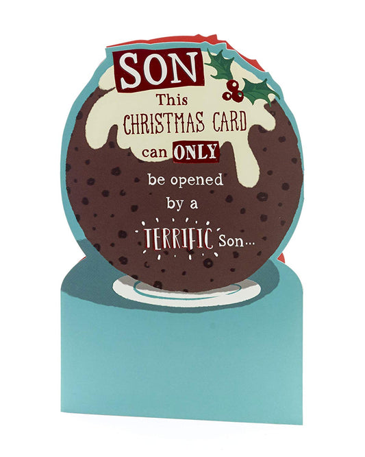 Son Funny Christmas Card Christmas Pudding
