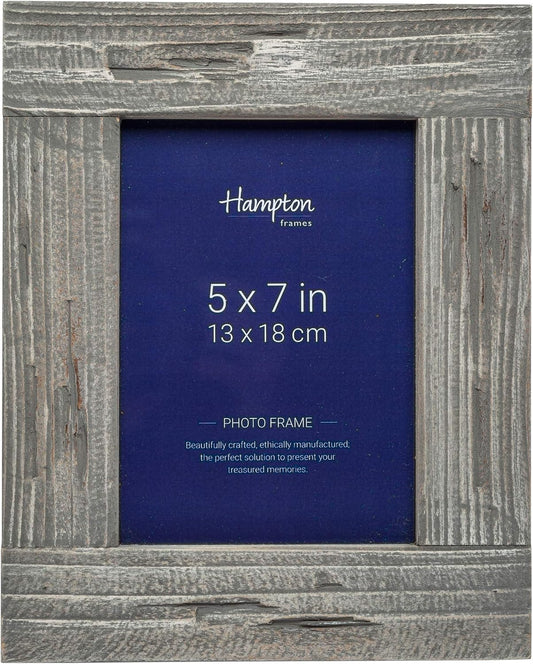 Pack of 12 Hampton Farmhouse 5x7 Distressed Grey Painted Wood Photo Frames