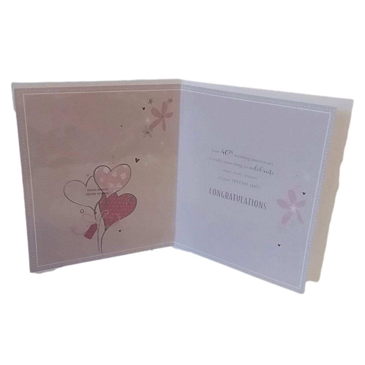 Ruby 40th Wedding Anniversary Wishes Congratulations Card