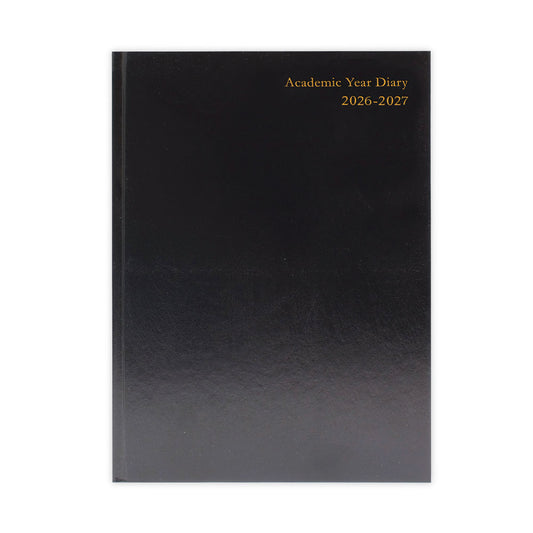 Janrax 2026-2027 A5 Day Per Page Black Academic Diary