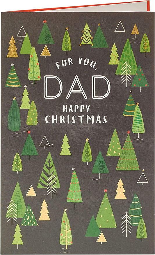 Dad Christmas Card Christmas Tree All Over Pattern