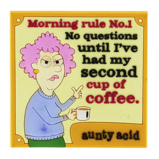 Aunty Acid Rubber Fridge Magnet Morning Rules {DNL EBAY}