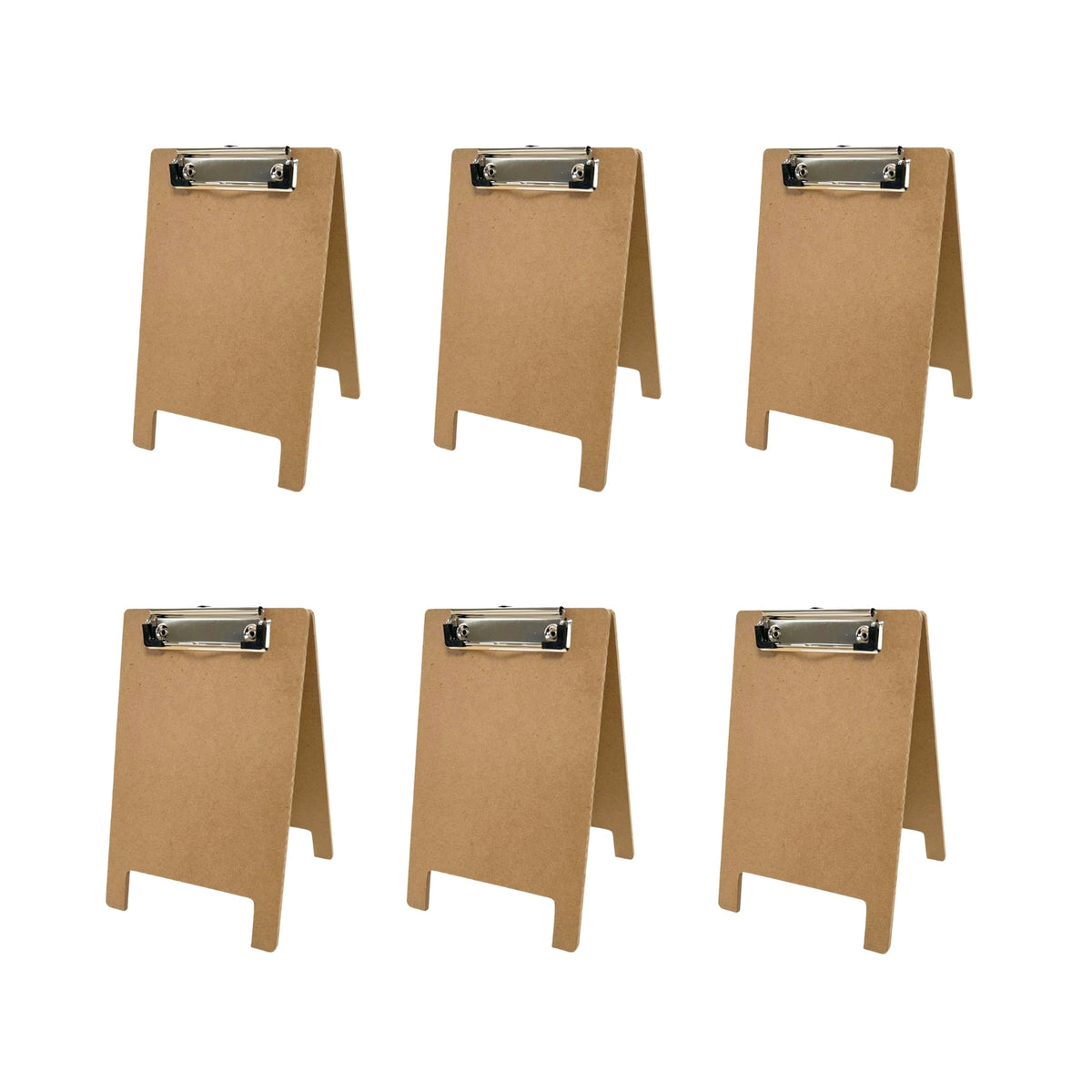 Pack of 12 A5 5mm Thick Wooden Stand Folding Menu Clipboards
