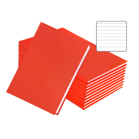 Pack of 10 A4 160 Pages 8mm Ruled Orange Casebound Notebooks