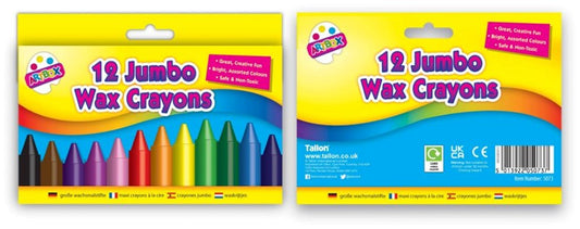 Set of 12 Jumbo Size Wax Crayons