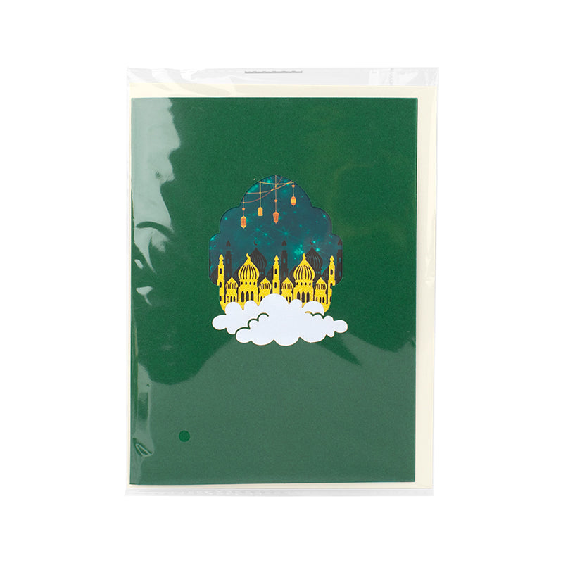 Peace and Joy Crescent Blessings Eid 3D Pop Up Greeting Card