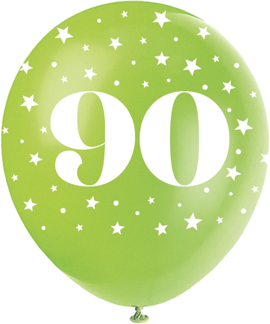 Pack of 5 Number 90 12" Latex Balloons