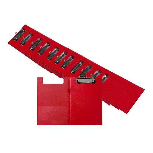 Pack of 12 A5 Red Foldover Clipboards