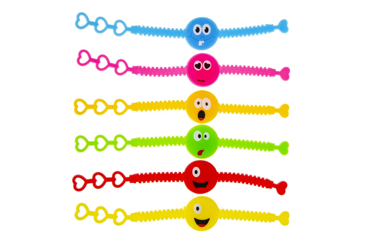 Pack of 8 Emotion Faces Bracelets 19cm