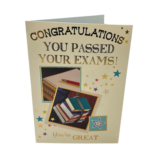 Congratulations You Passed Your Exam Books Design Greeting Card