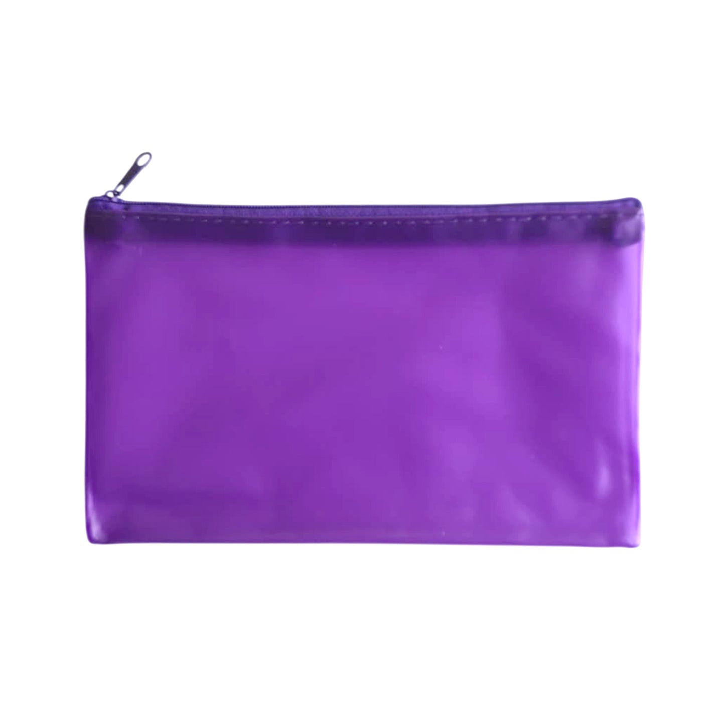 8x5" Frosted Purple Pencil Case - See Through Exam Clear Translucent