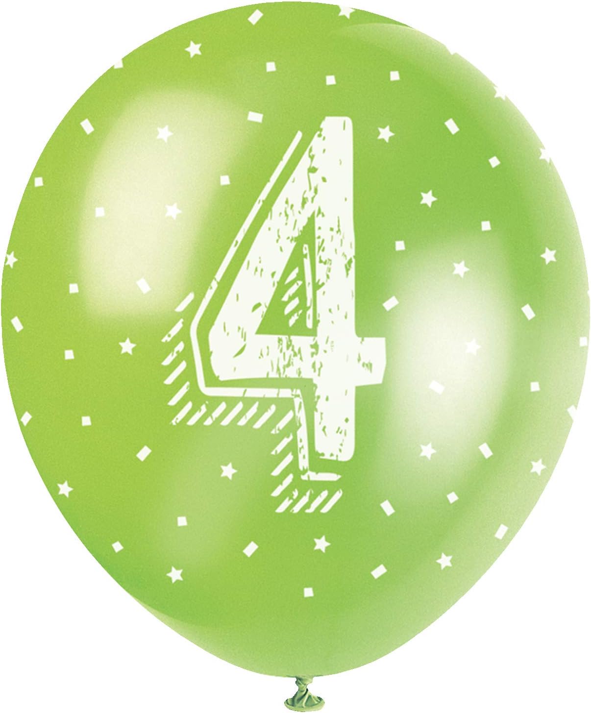 Pack of 5 Number 4 12" Latex Balloons