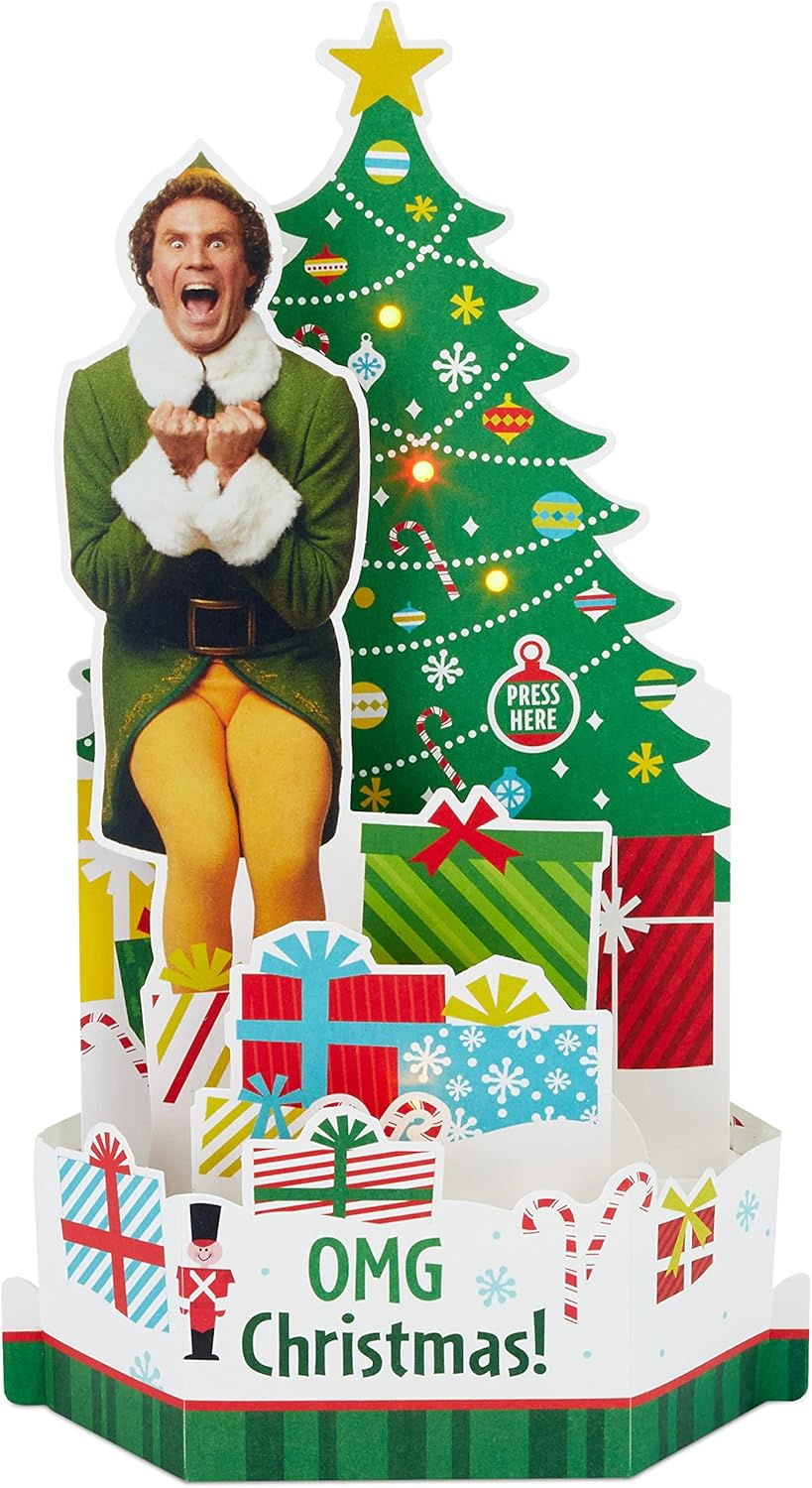 Buddy the Elf Tree and Light and Sound Pop Up Christmas Card
