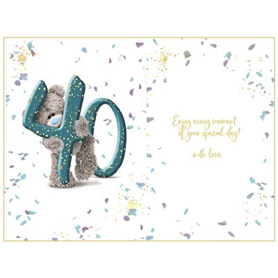 Bear Peeking Through Fabulous 40th Birthday Card