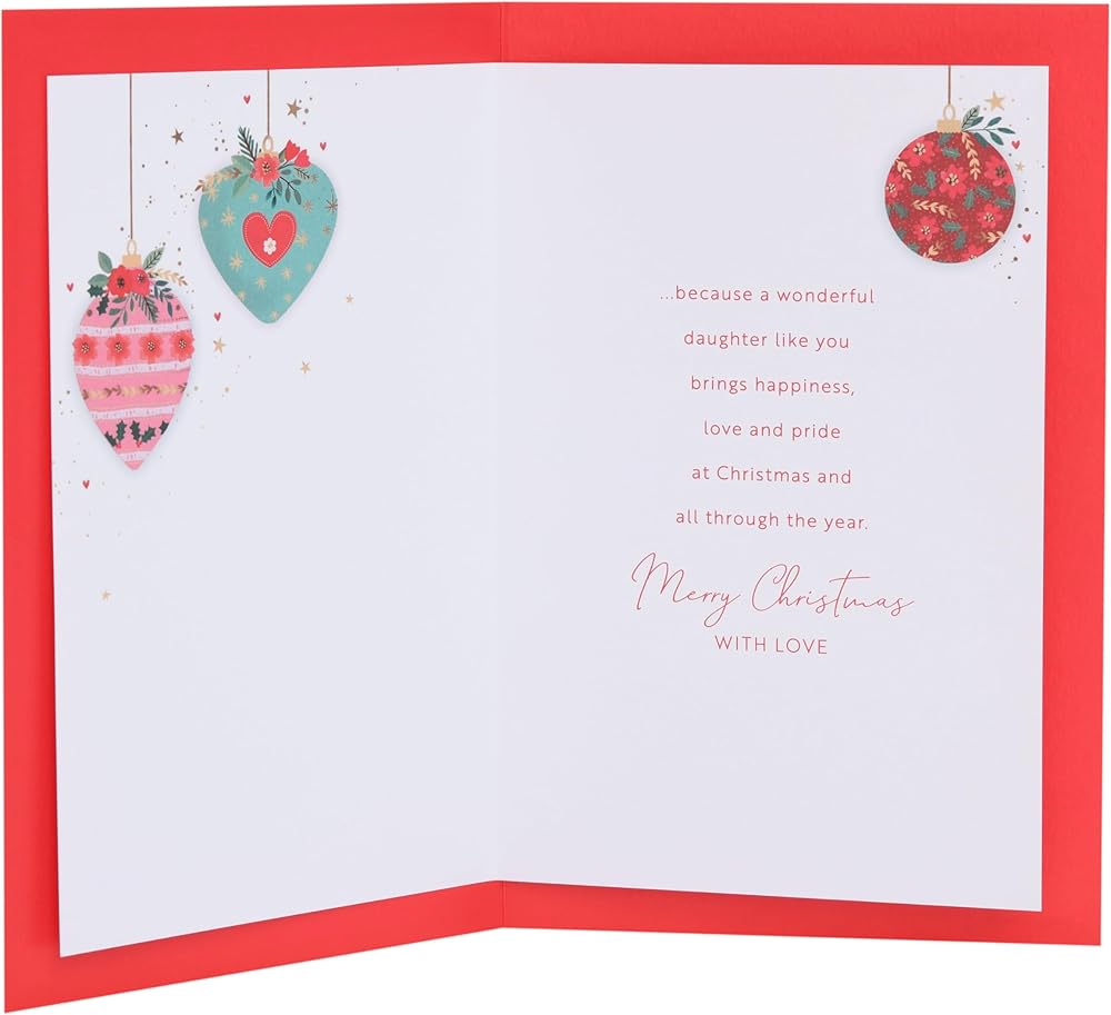 Baubles Design Daughter Christmas Card