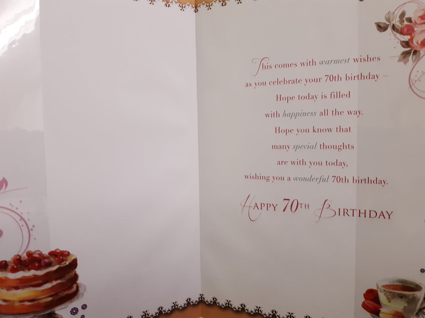 To a Wonderful Friend Tea Time Design Celebrity Style 70th Birthday Card