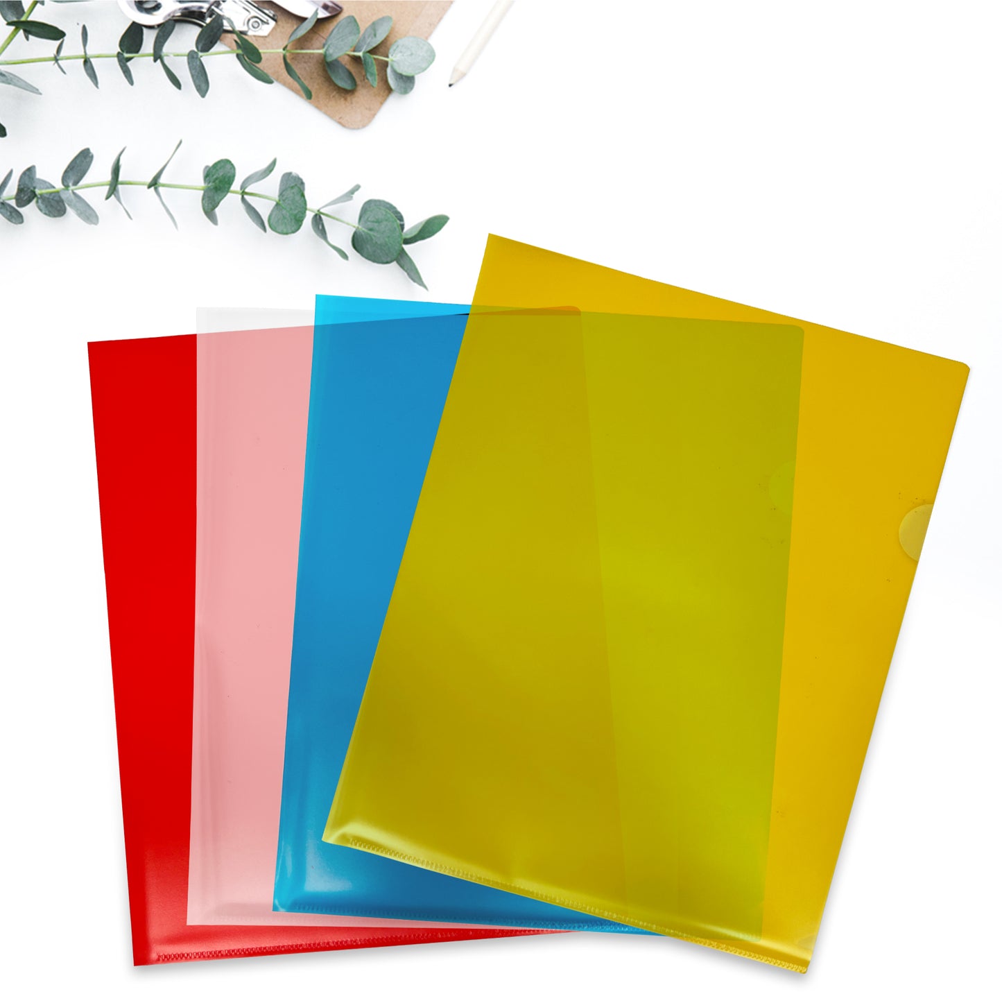 Pack of 50 A4 Yellow L Shaped Open Top and Side Report File Folders