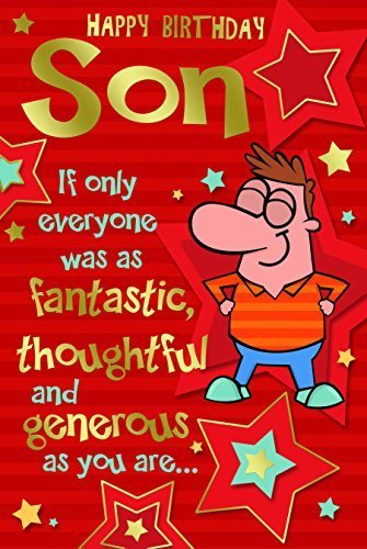 Son Fantastic & Thoughtful Witty Words Humour Birthday Card
