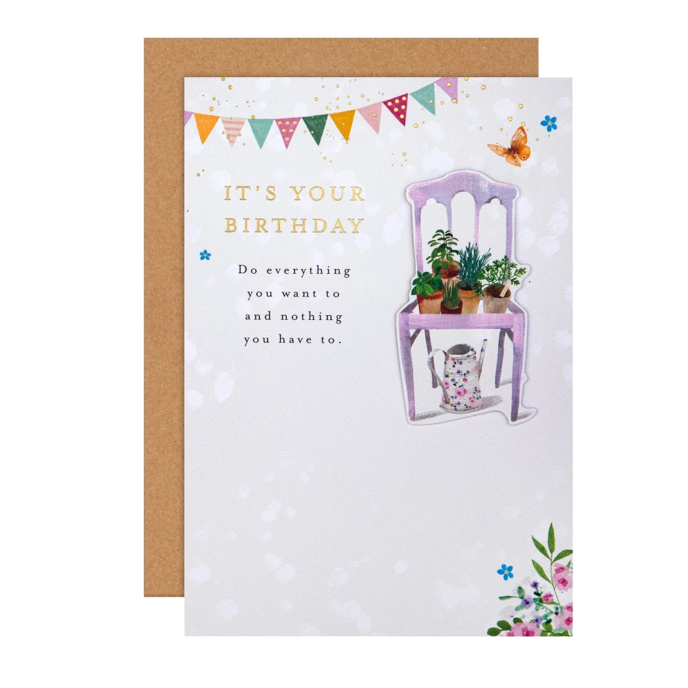 Plants & Flowers Design Birthday Card