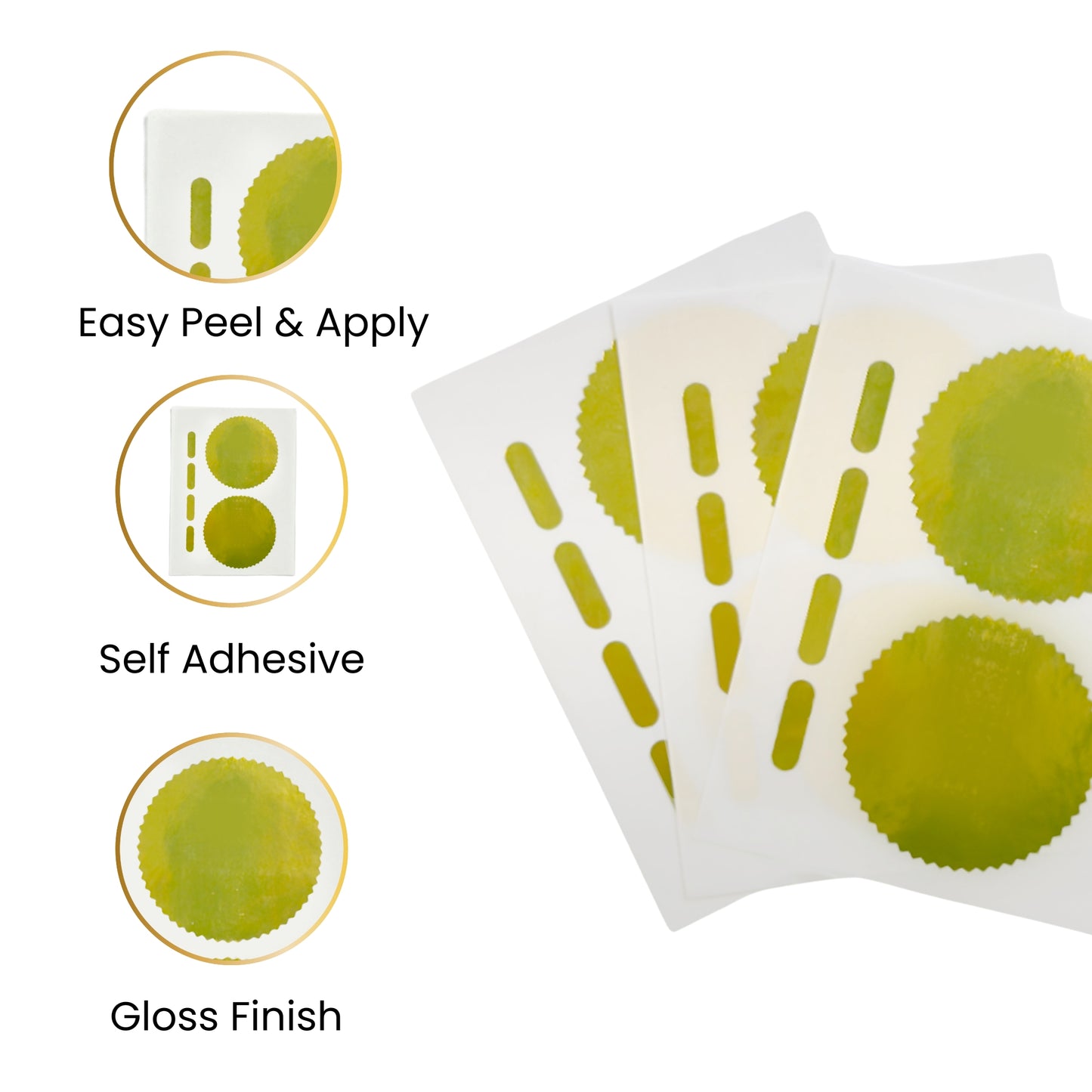 Pack of 36 Gold Foil Company Seals Labels 50mm