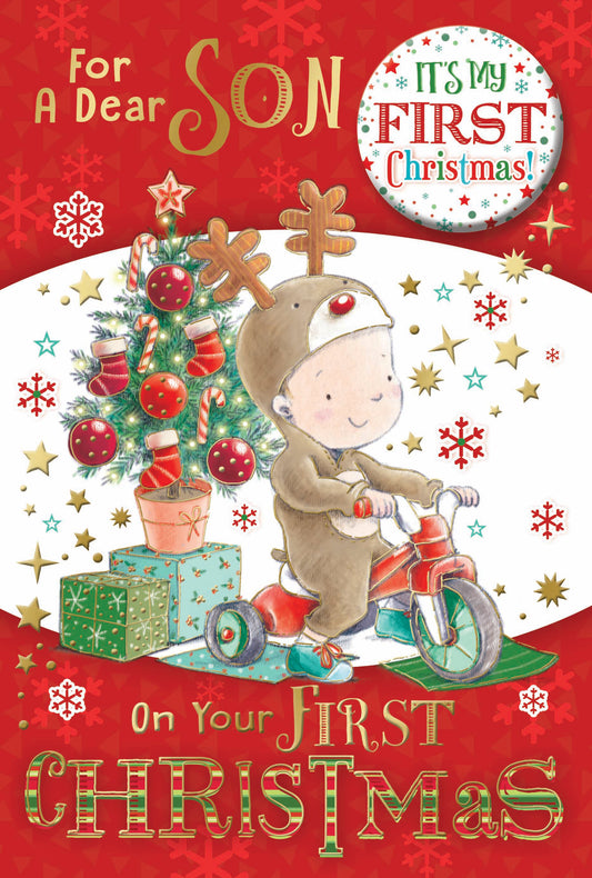 For a Dear Son First Christmas Card