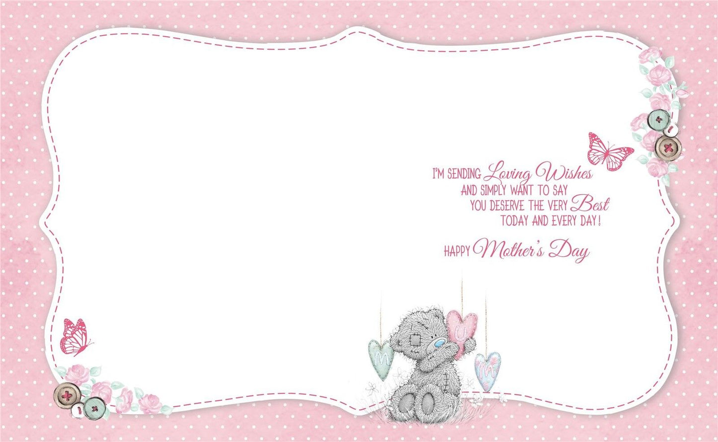 Lovely Mother Me to You Bear Handmade Large Nice Verse Mother's Day Card