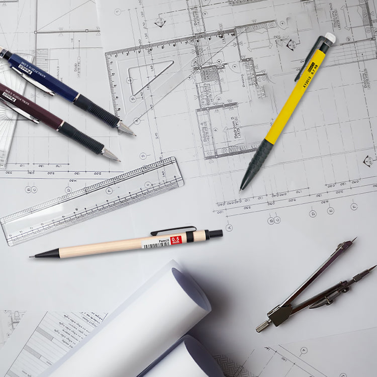 Set of 0.5mm Metal Mechanical Pencil and HB Lead Refills – Balanced Grip, Smooth & Precise Writing, Random Colour