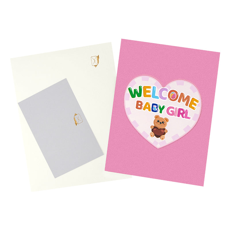 Bundle of Joy Welcome Baby Girl 3D Pop Up Greeting Card